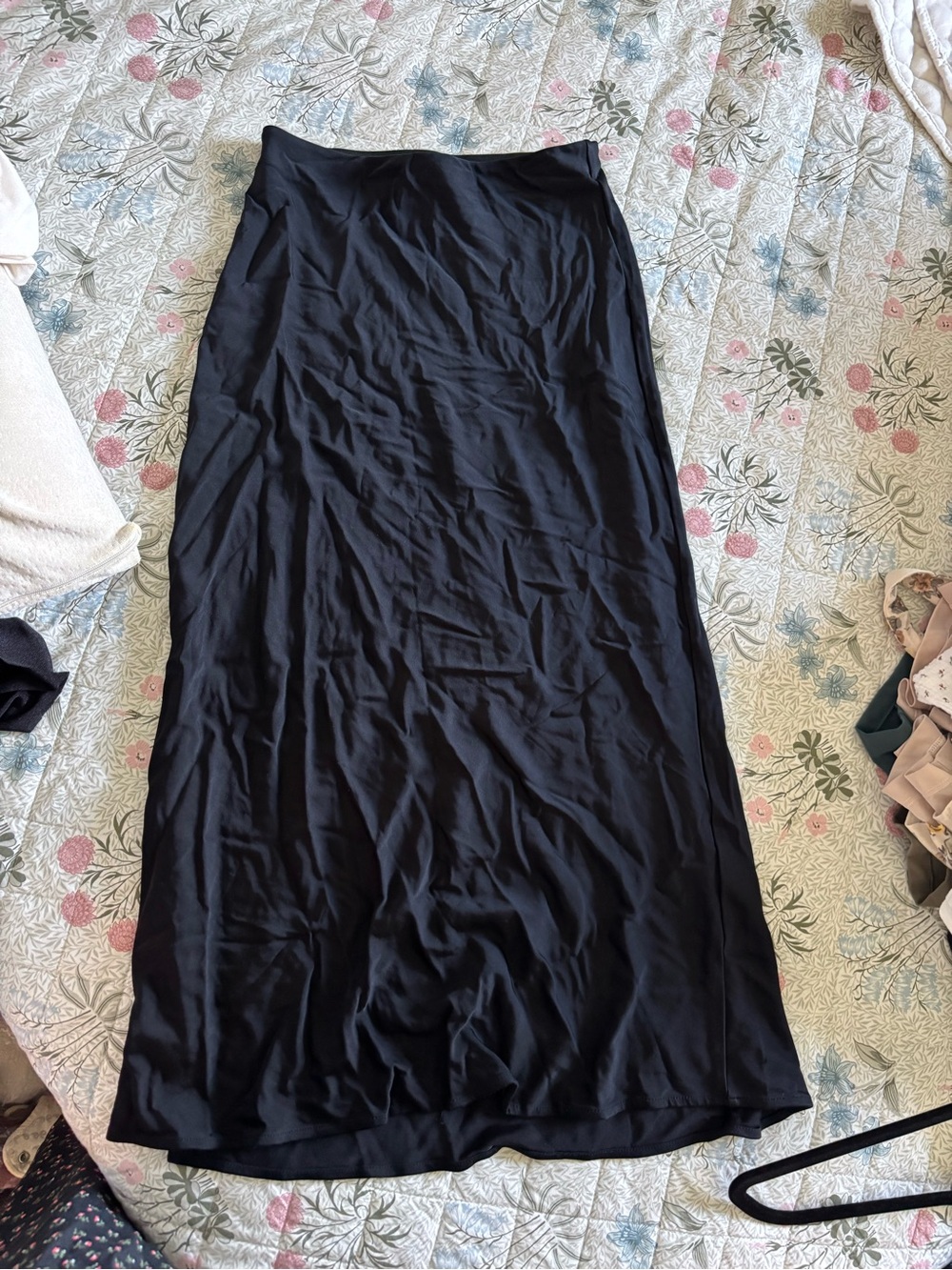 & Other Stories Black Midi Slip Skirt